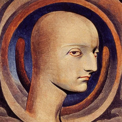 Image similar to a portrait of a female android by william blake