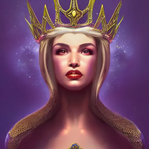 Image similar to queen of the universe, fantasy portrait illustration, artstation, digital art