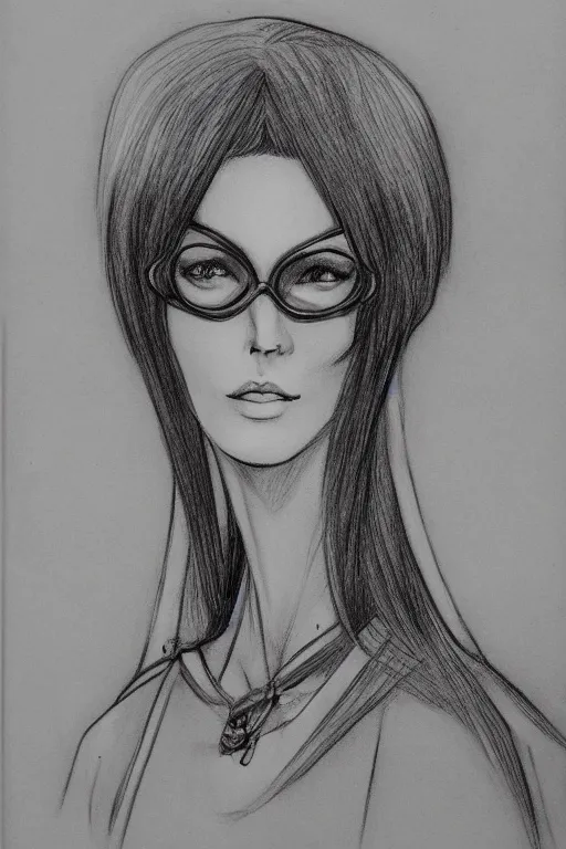 Prompt: Portrait sketch of fully clothed Bayonetta by Da Vinci