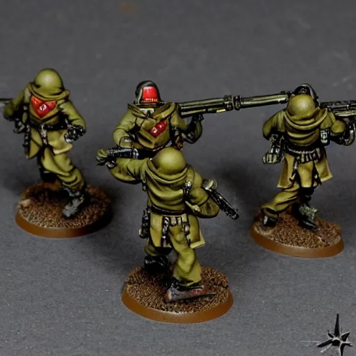 Prompt: an excited Death Korps of Kreig soldier