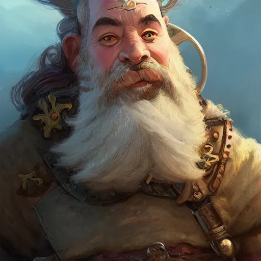 Prompt: a stunning portrait of a male dwarf warrior in a fantasy landscape by Mattias Adolfsson, by Mandy Jurgens, trending on artstation