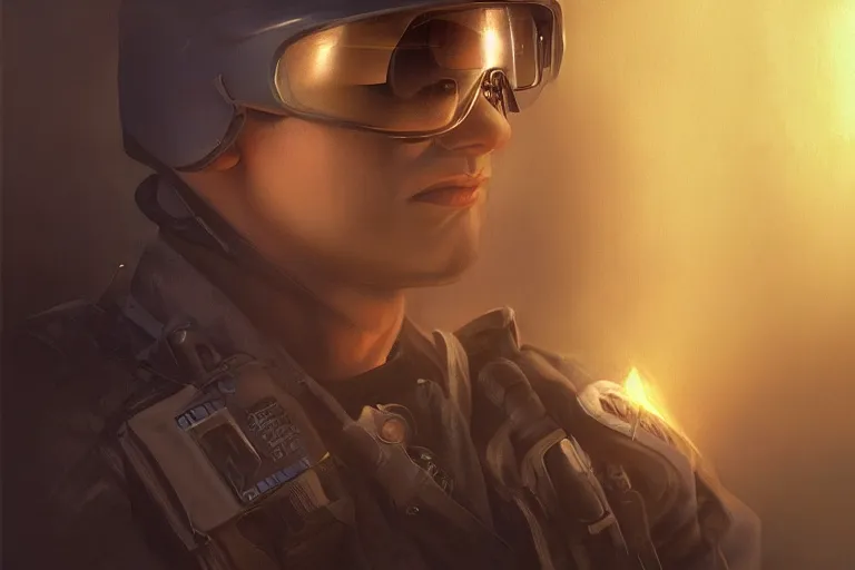 Image similar to Beautiful portrait of a translucent body glowing male police officer wearing cool shades. wide angle, magic, fire, darkness, dramatic lighting, Africa, intricate, wild, highly detailed, digital painting, artstation, concept art, smooth, sharp focus, illustration, art by artgerm and greg rutkowski and alphonse mucha, footage from space camera