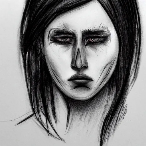 Image similar to an expressionless, dead look that emits nothing but numbness, male, dark aesthetic, realistic drawing