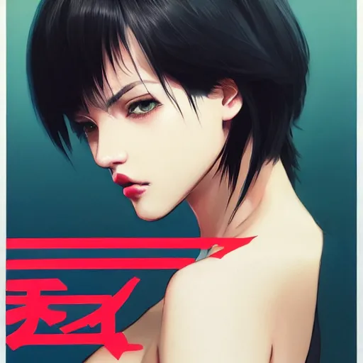 Image similar to concept art character, very high angle view, book cover, very attractive woman with full lips, walking in cyberpunk valley highly realistic, fine details, Anime, realistic shaded lighting by Ilya Kuvshinov katsuhiro otomo ghost-in-the-shell, magali villeneuve, artgerm, rutkowski, WLOP Jeremy Lipkin and Giuseppe Dangelico Pino, borderlands 3 style, Michael Garmash and Rob Rey book cover, extremely fine inking lines