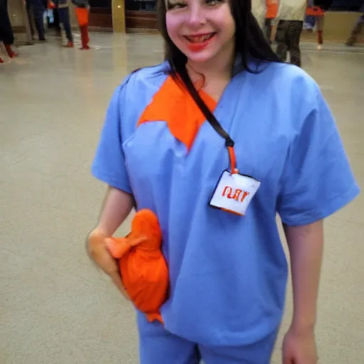 Image similar to chick dressed as an inmate