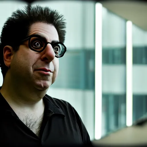 Image similar to kevin mitnick as a bank robber, radiant skin, huge anime eyes, rtx on, perfect face, directed gaze, canon, vfx, symmetric balance, polarizing filter, photolab, lightroom, 4 k, dolby vision, photography award