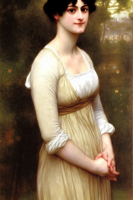 Image similar to strong jane austen, painting by rossetti bouguereau, detailed art, artstation