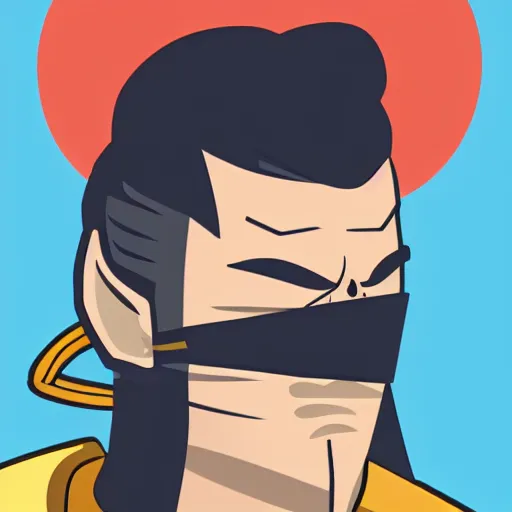 Prompt: yasuo vector, icon, high res, colour, svg