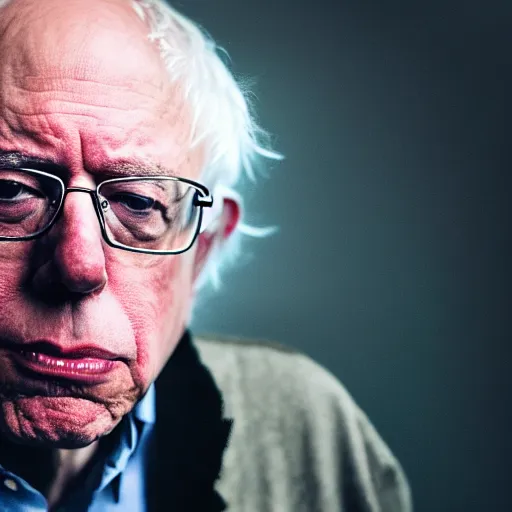 Prompt: Bernie Sanders, grungy, unkept hair, glowing eyes, modelsociety, radiant skin, huge anime eyes, RTX on, perfect face, directed gaze, intricate, Sony a7R IV, symmetric balance, polarizing filter, Photolab, Lightroom, 4K, Dolby Vision, Photography Award