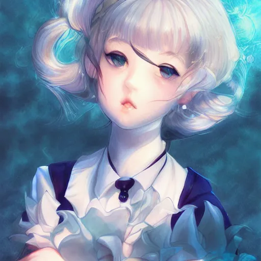 Prompt: Hotaru from the TV series Sailor Moom, fantasy, portrait, sharp focus, intricate, elegant, digital painting, artstation, matte, highly detailed, concept art, illustration, ambient lighting, art by Range Murata