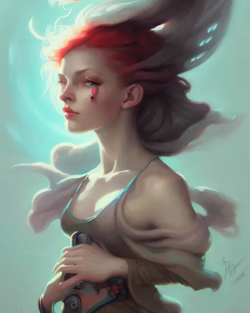 Image similar to portrait of cute girl, by peter mohrbacher