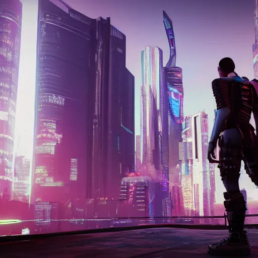 Image similar to cyberpunk, 8 k, unreal engine, hd, 3 d