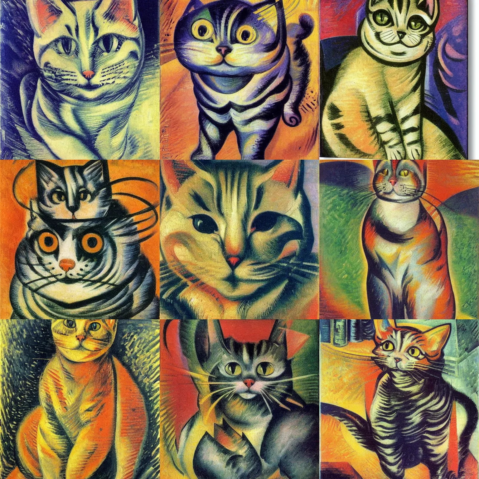 Prompt: cute cat by umberto boccioni