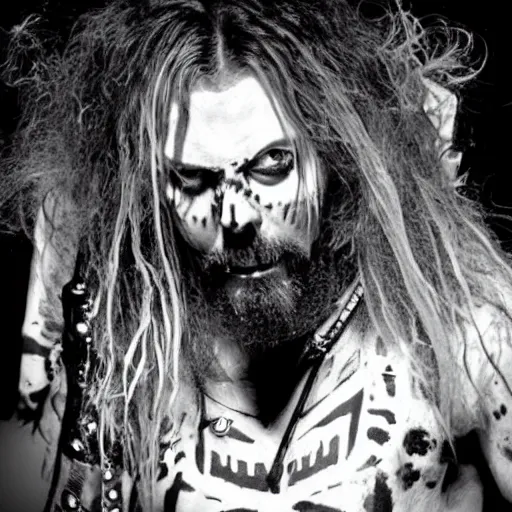 Prompt: rob zombie in take on me music video,