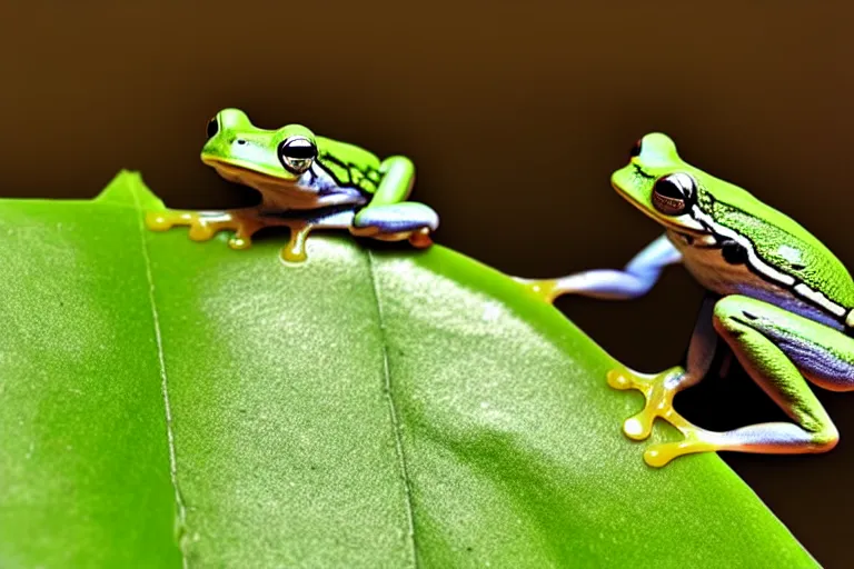 Image similar to the very tip of a frog's tongue is touching a fly