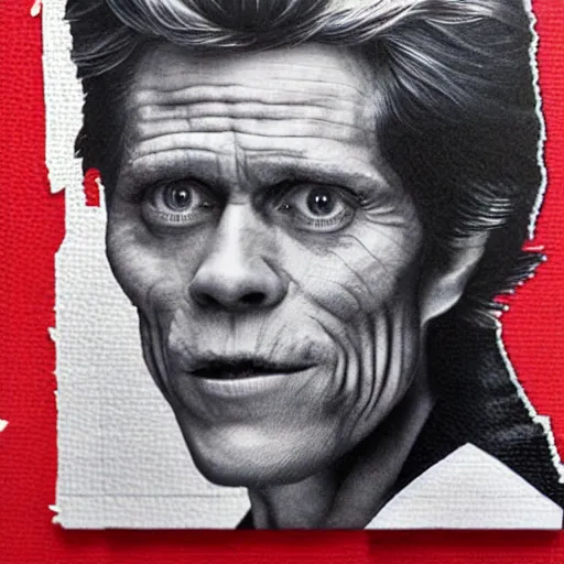 Prompt: willem dafoe on the top of a pez dispencer, detailed