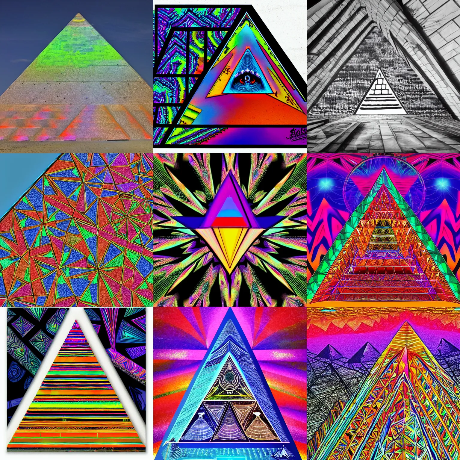 Prompt: psychedelic pyramide, extreme details