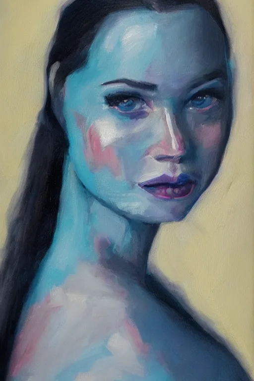 Prompt: a portrait of elsa jean ( sapphire nicole howell ), painting by elisabeth jerichau - baumann. painting, oil on canvas