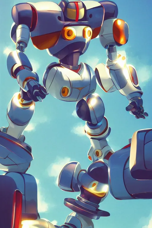 Image similar to metabots medabots medarotto medarot robot minimalist comics, behance hd by jesper ejsing, by rhads, makoto shinkai and lois van baarle, ilya kuvshinov, rossdraws global illumination ray tracing hdr radiating a glowing aura