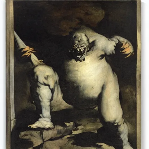 Image similar to monster by francisco goya