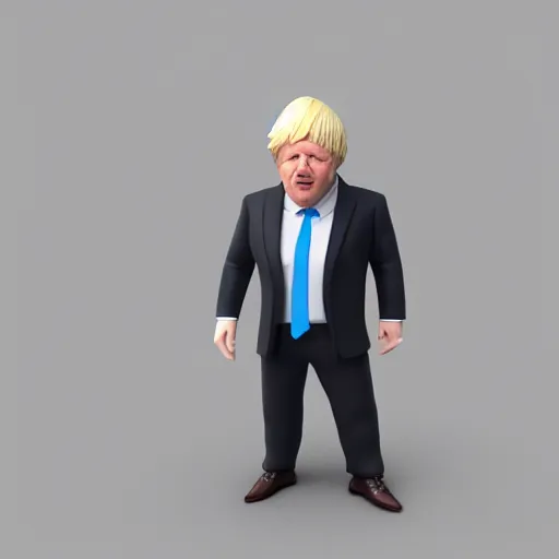 Image similar to Boris Johnson figurine, detailed product photo, high quality, soft, 3d render