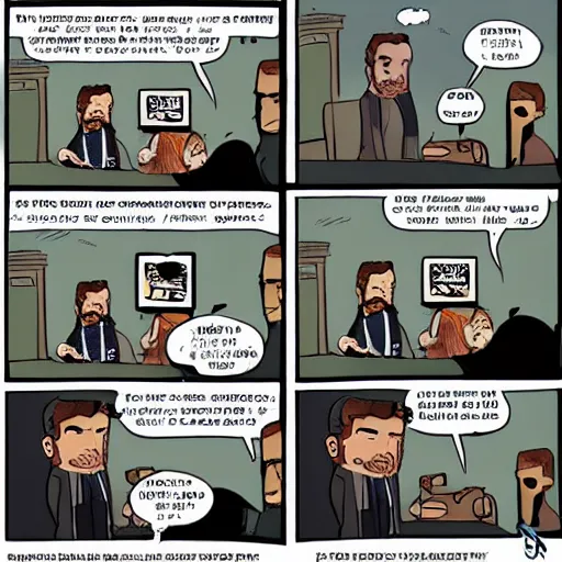 Prompt: dan benioff cartoon strip