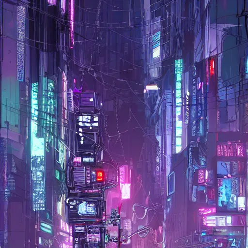 ArtStation - Lonely Cyberpunk Purple Robot 4k