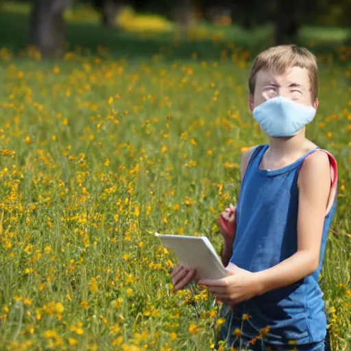 Prompt: a stock photo for a news story about summer allergies