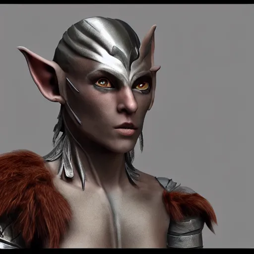 Prompt: hyper - realistic 3 d sculpture of the warrior elf aenur from the mordeim game, unreal engine, detailed