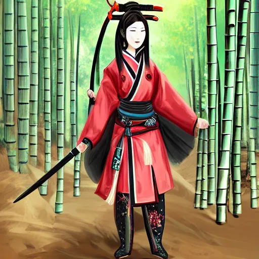 anime girl samurai armor
