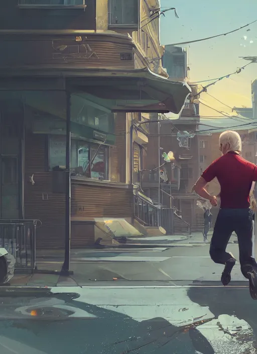 Prompt: highly detailed image of joe biden running to an ice cream truck, in gta v, stephen bliss, unreal engine, fantasy art by greg rutkowski, loish, rhads, ferdinand knab, makoto shinkai and lois van baarle, ilya kuvshinov, rossdraws, tom bagshaw, global illumination, radiant light, detailed and intricate environment