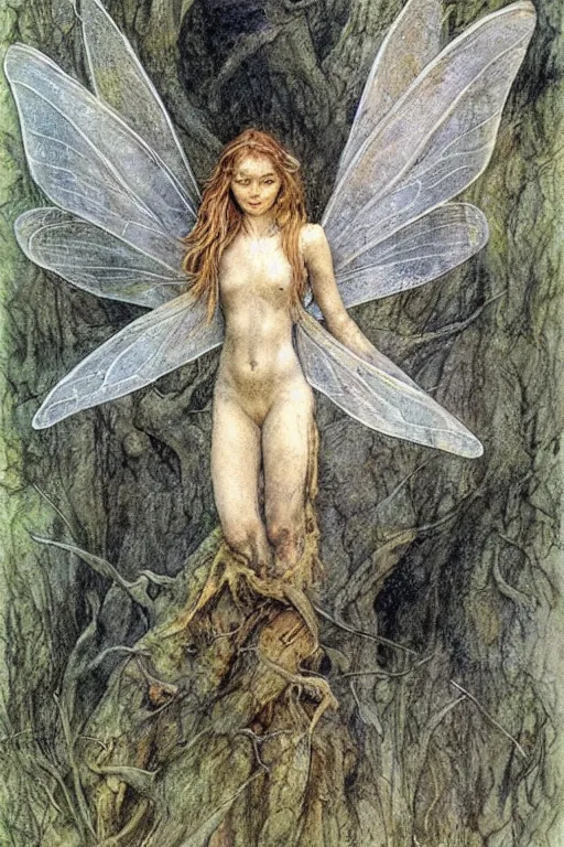 Prompt: a faerie by alan lee
