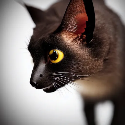 Image similar to a feline fruitbat - cat - hybrid, animal photography