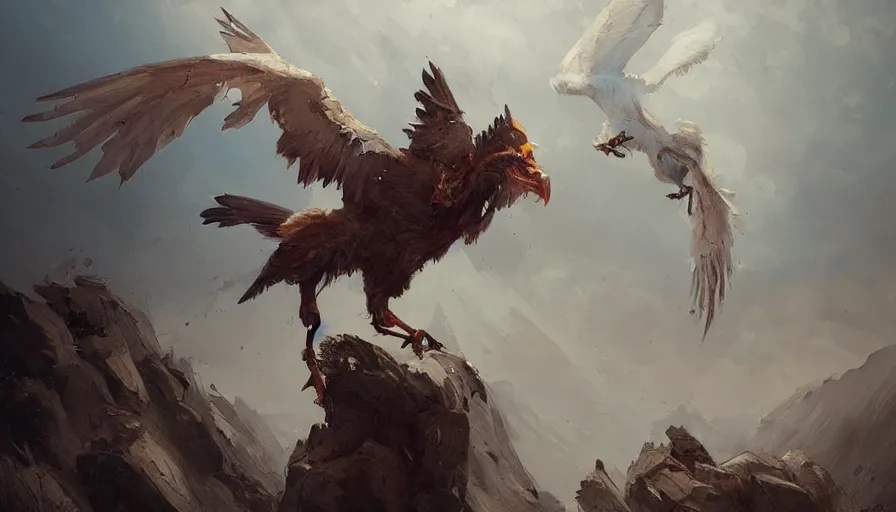 Image similar to A beautiful painting of a griffin by greg rutkowski and Kalin Popov , Trending on artstation HD.