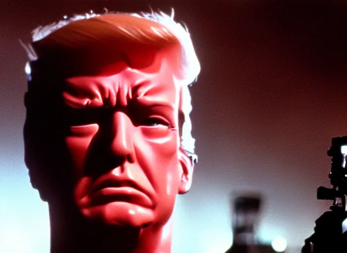 Image similar to donald trump stars in terminator 2 ( 1 9 9 1 ) shot on arriflex 3 5 bl 4, zeiss super speed and cooke varotal lenses