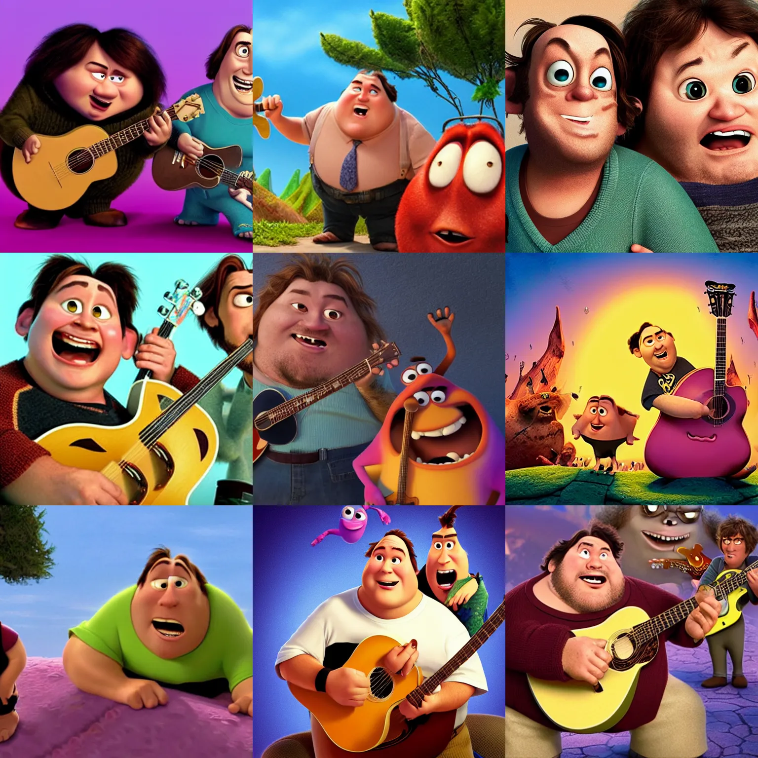 Prompt: tenacious d pixar film