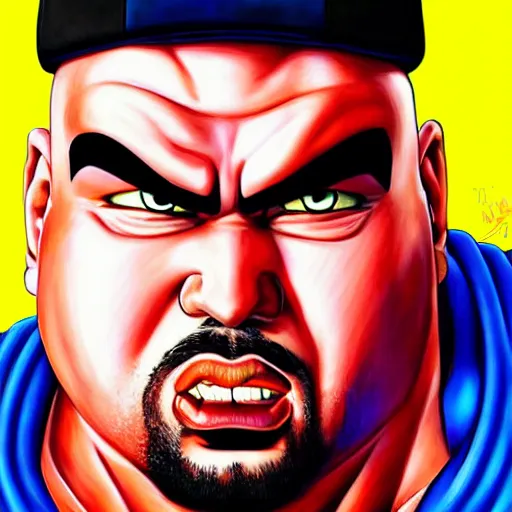 Image similar to ultra realistic portrait painting of big pun, art by akira toriyama, 4 k, dragon ball artstyle, cel shaded, highly detailed, epic lighting