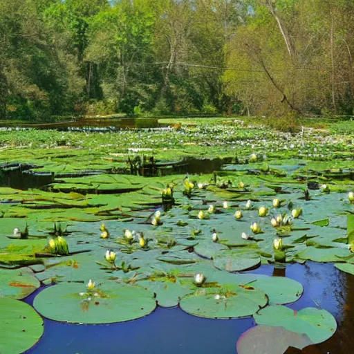 Image similar to cahaba river alabama, water lilies,
