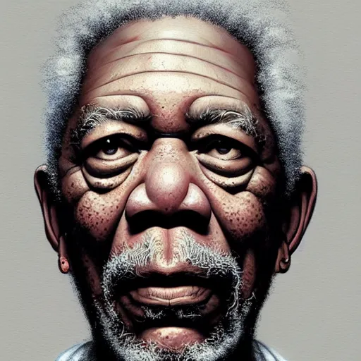 Image similar to morgan freeman in fullmetal alchemist, closeup portrait art by donato giancola and greg rutkowski, vintage retro, realistic face, digital art, trending on artstation, symmetry!!