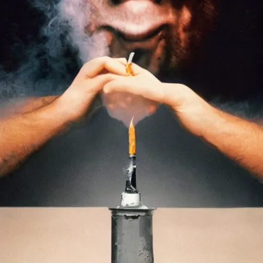 Image similar to A minion smoking from a crack pipe, Gottfried Helnwein, award-winning photograph, beautiful, stunning, cinematic