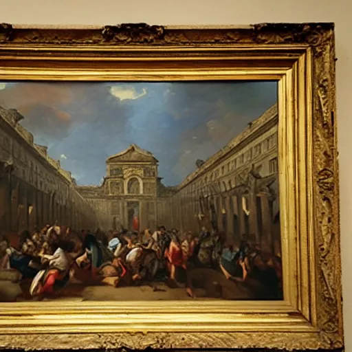 Image similar to riots in the Louvre