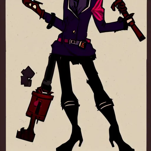 Image similar to Audrey the Grave Robber from Darkest Dungeon 2 dressed in modern-day clothes