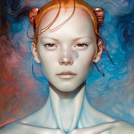 Image similar to citizen portrait soft light painted by james jean and katsuhiro otomo and erik jones, inspired by the fifth element, smooth face feature, intricate oil painting, high detail illustration, sharp high detail, manga and anime 1 9 9 9