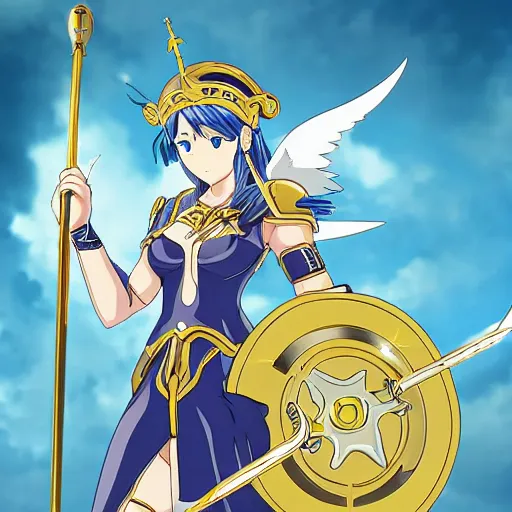 Prompt: the goddess athena in armor anime style, high resolution