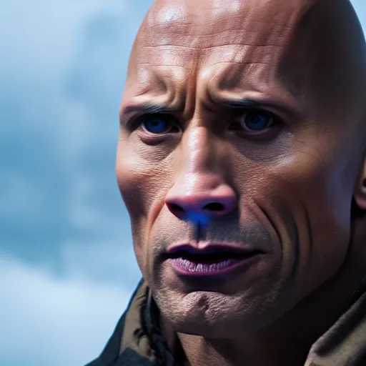 Image similar to a film still of dwayne johnson as voldemort, studio photography, high detail, ultra high detail, 4 k, hdr, 8 k