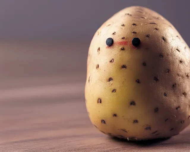 Prompt: 8 5 mm photography of a potato with the face of elon musk, dof and bokeh