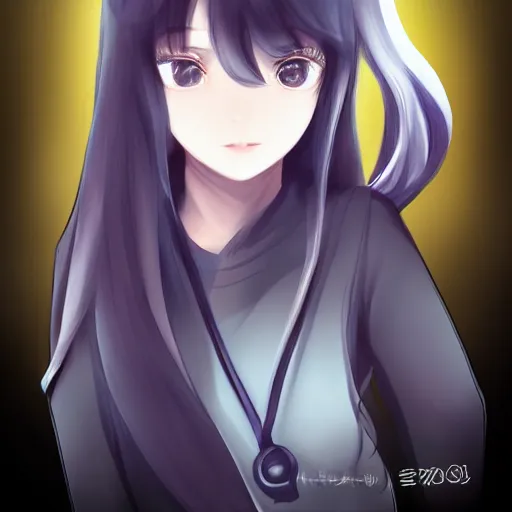 Image similar to full headshot portrait of a girl with long black hair, wearing a surgical mask, drawn by ATDAN, by Avetetsuya Studios, attractive character, colored sketch anime manga panel, trending on Pixiv