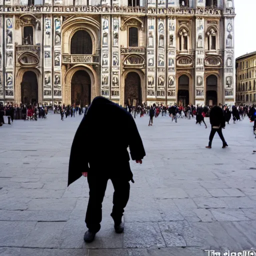 Image similar to the hunchback of notre dame visiting piazza del duomo milan