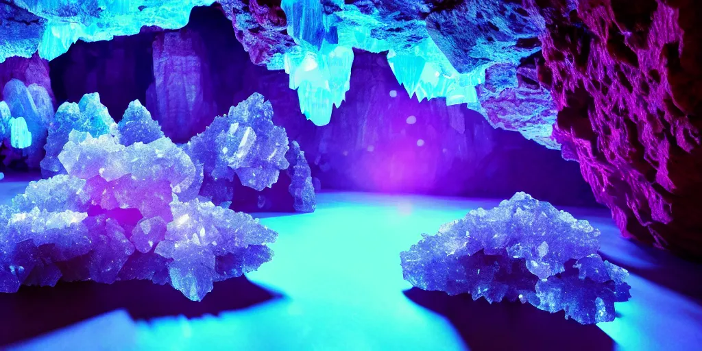 Image similar to mystical mysterious cave crystals