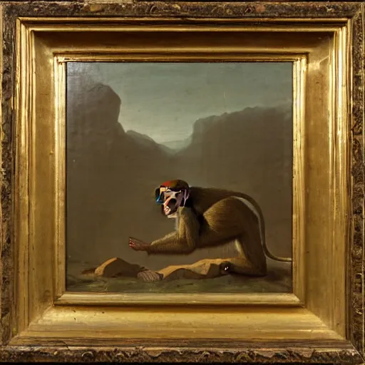 Prompt: a monkey in an oil painting, running freely, high detail, high polygon-W 768